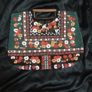 Anthropologie beaded clutch bag